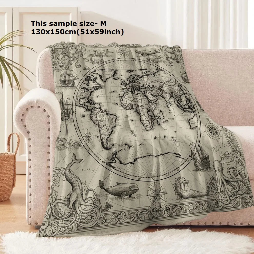Marauders Map Vintage Flannel Blanket