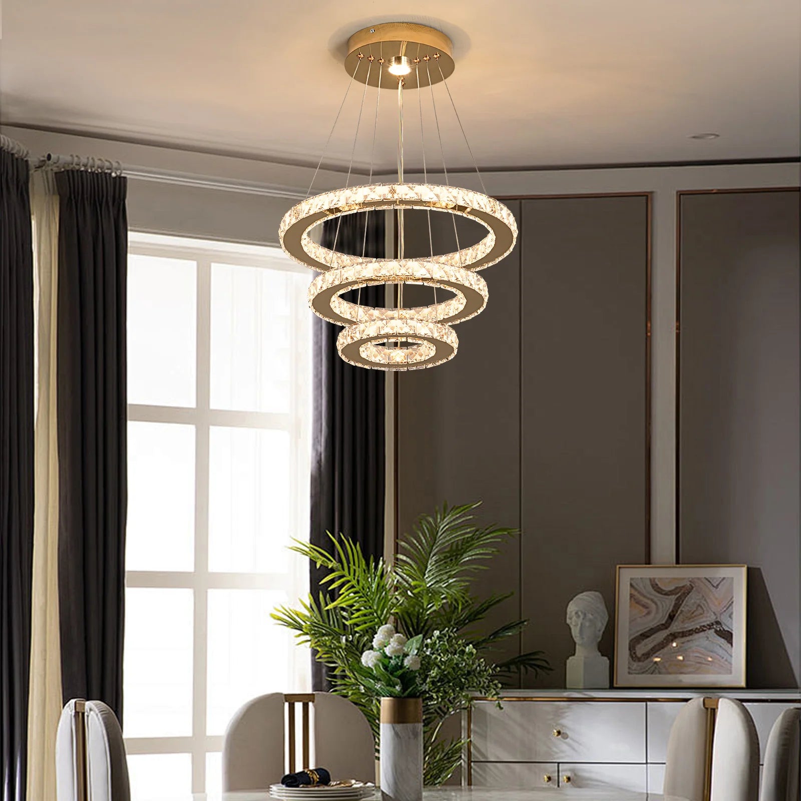 Modern Crystal LED Dining Chandelier