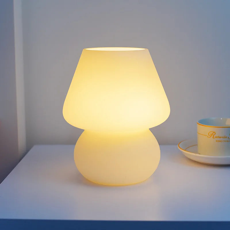 Mushroom Glass Bedroom Desk Lamp