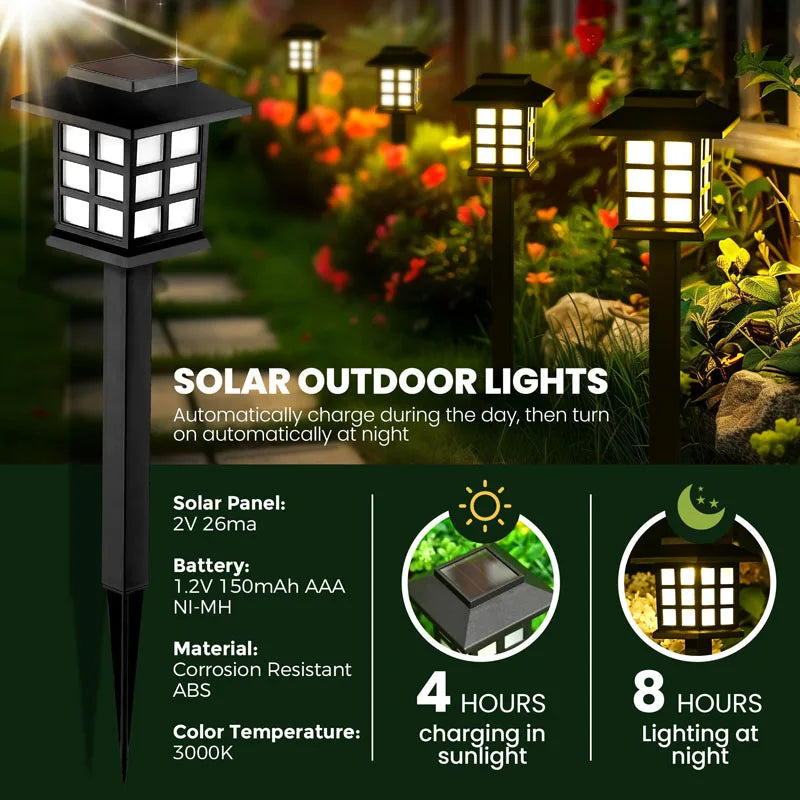 Waterproof 8 Pack Solar Outdoor Path Lights