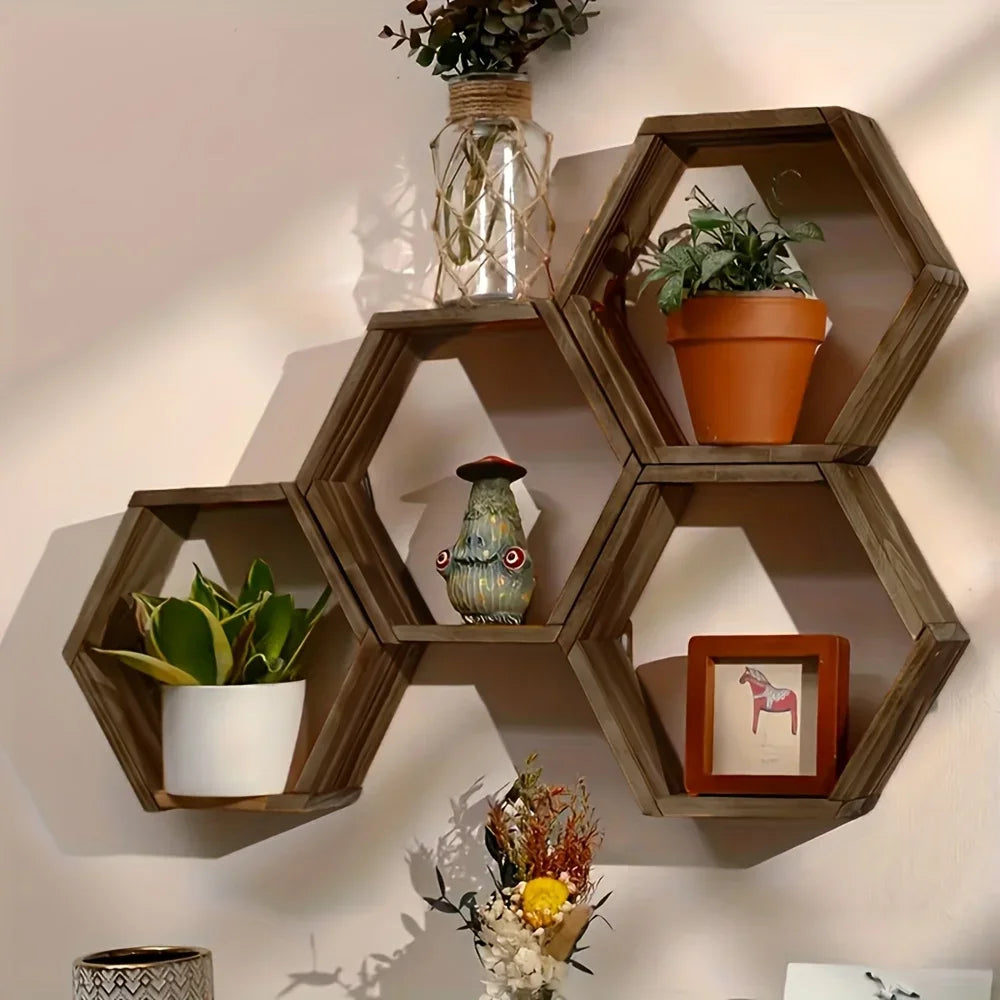 Floating Hexagon Home Decor Shelf
