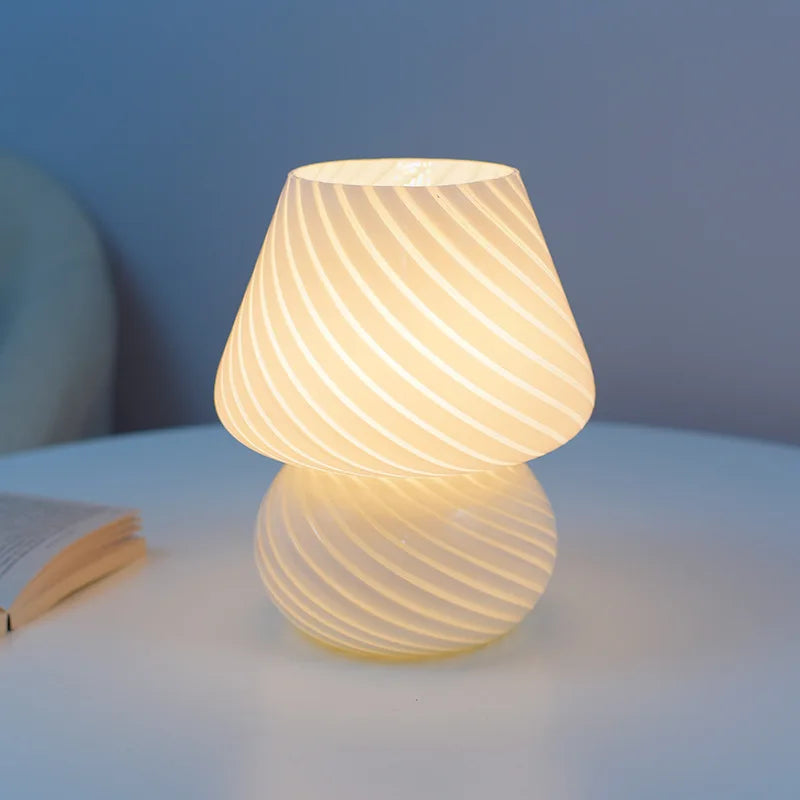 Mushroom Glass Bedroom Desk Lamp