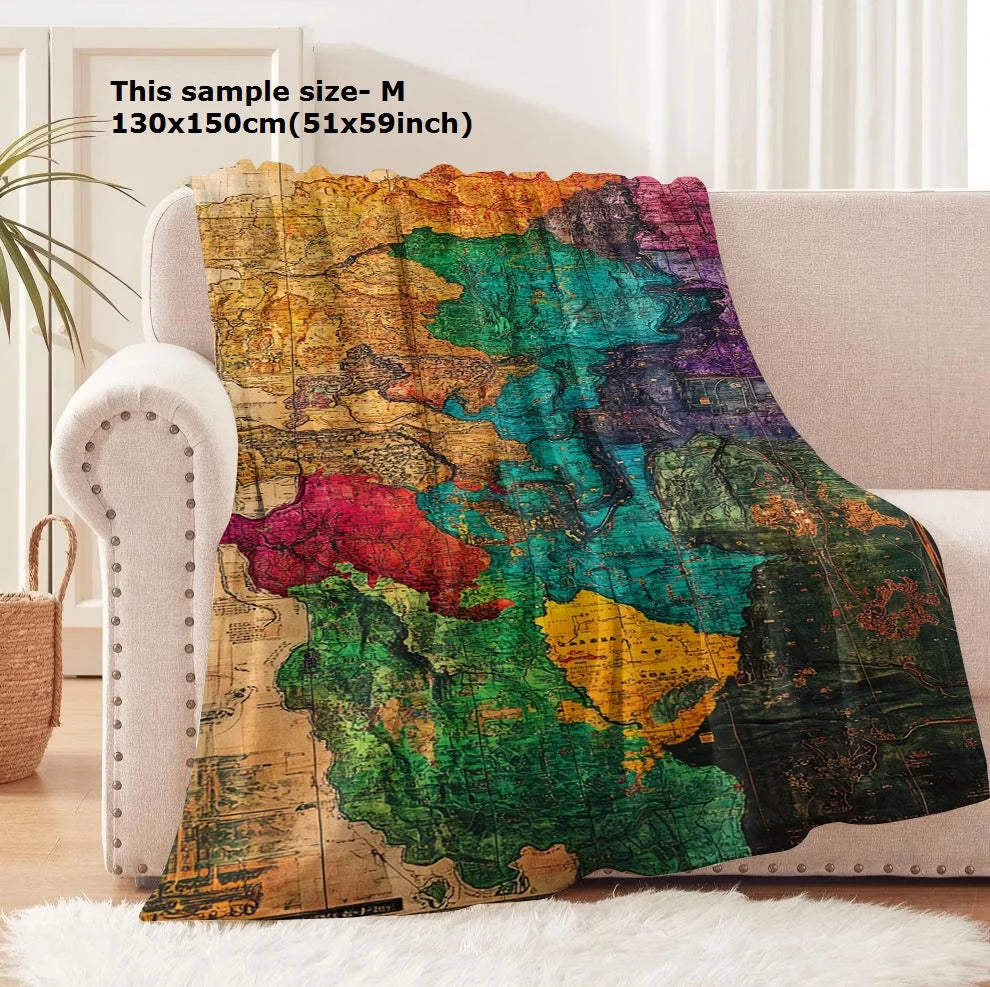 Marauders Map Vintage Flannel Blanket