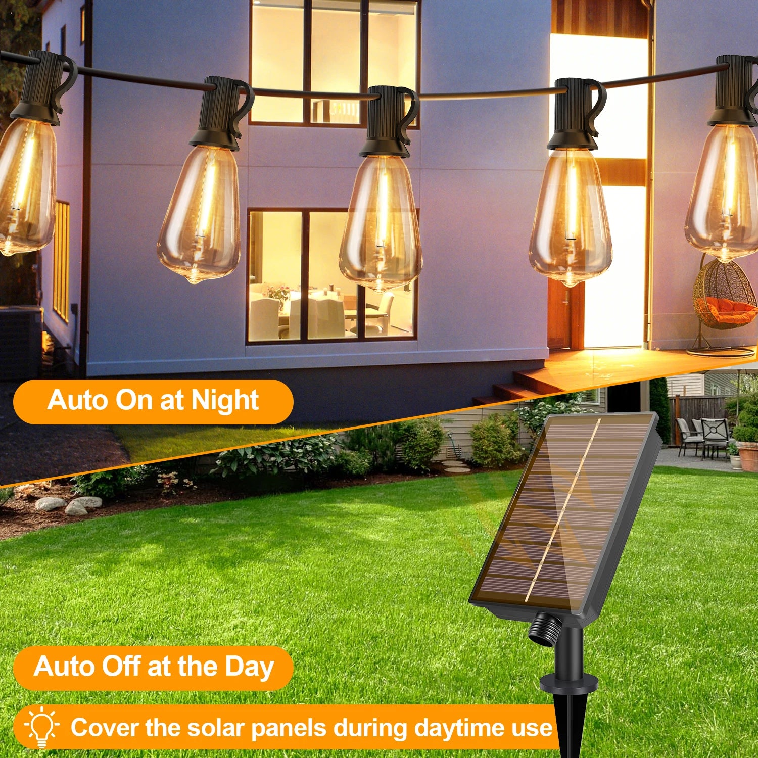 Weatherproof Solar Hanging String Lights