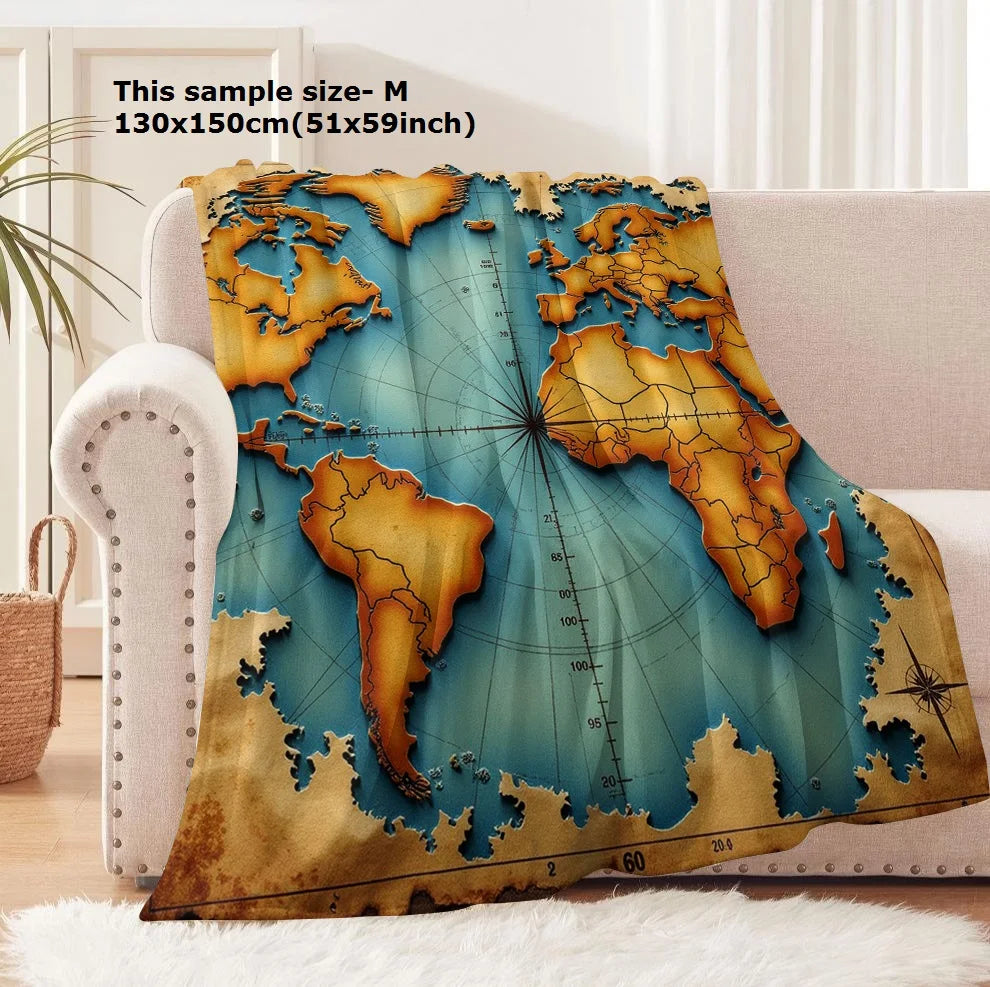 Marauders Map Vintage Flannel Blanket