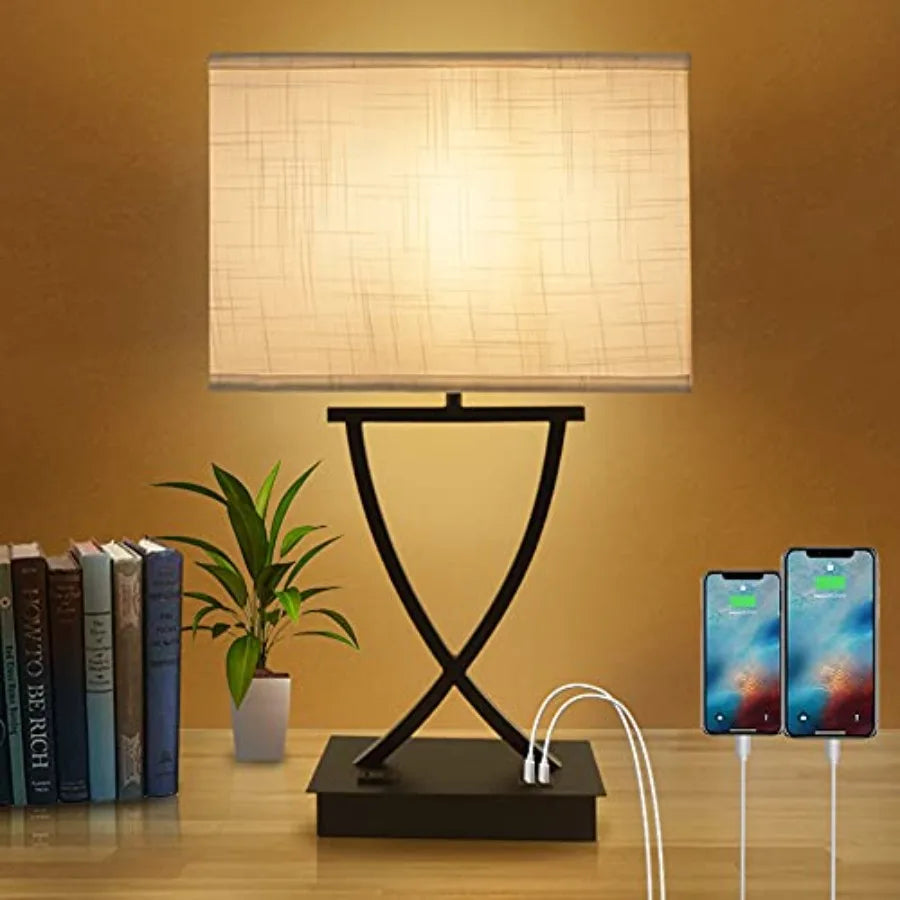 3-Way Touch USB Nightstand Table Lamp