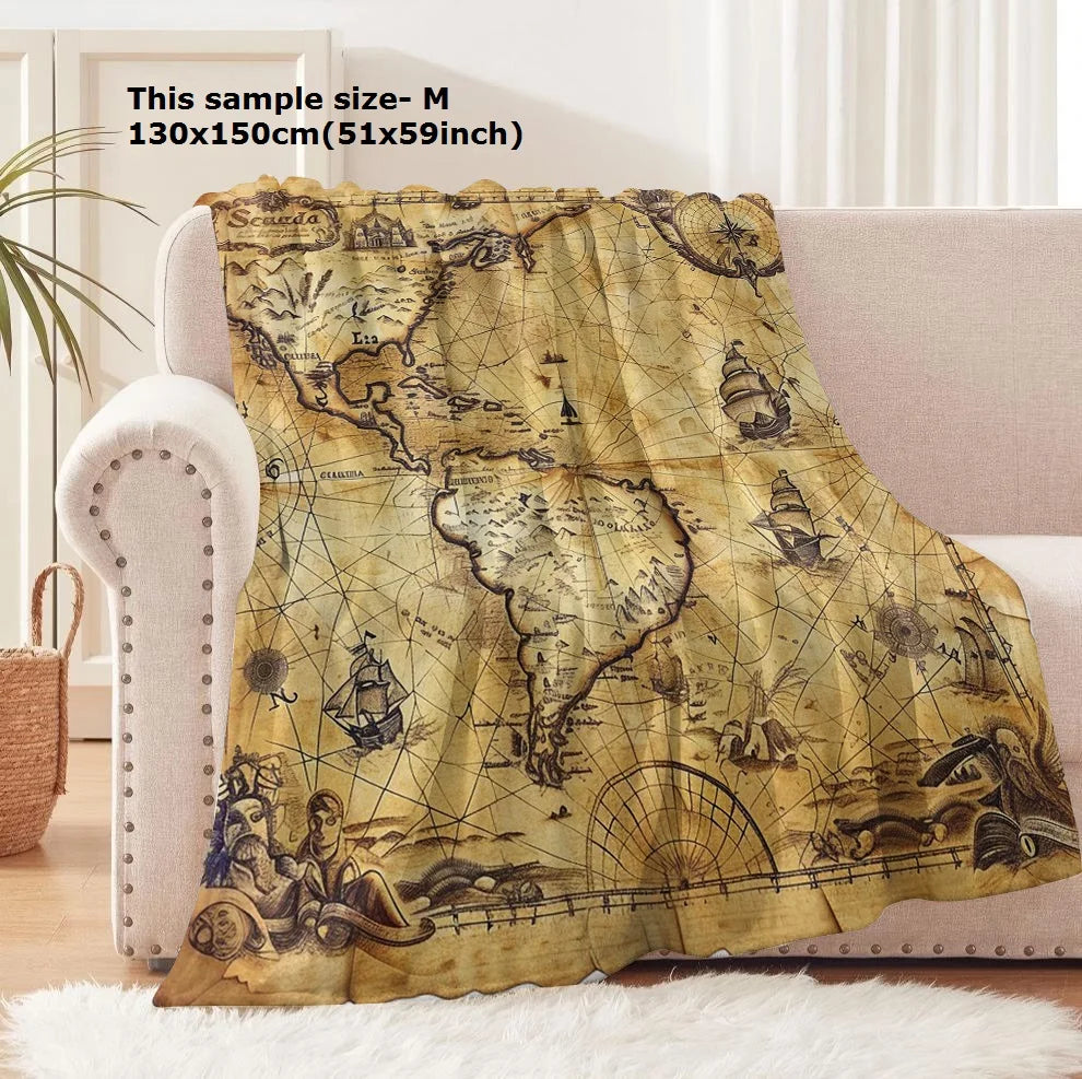 Marauders Map Vintage Flannel Blanket