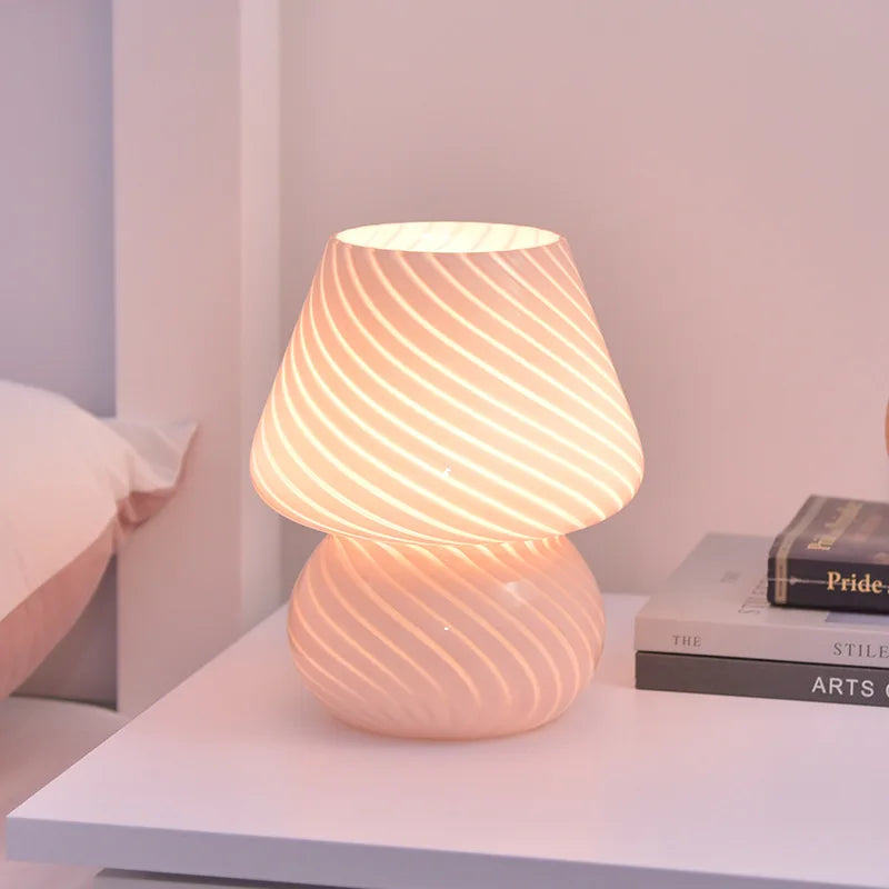 Mushroom Glass Bedroom Desk Lamp