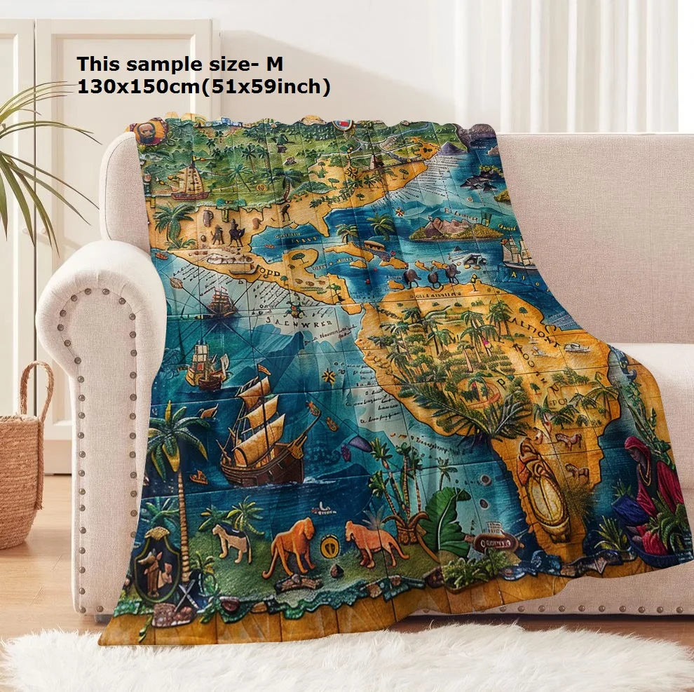 Marauders Map Vintage Flannel Blanket