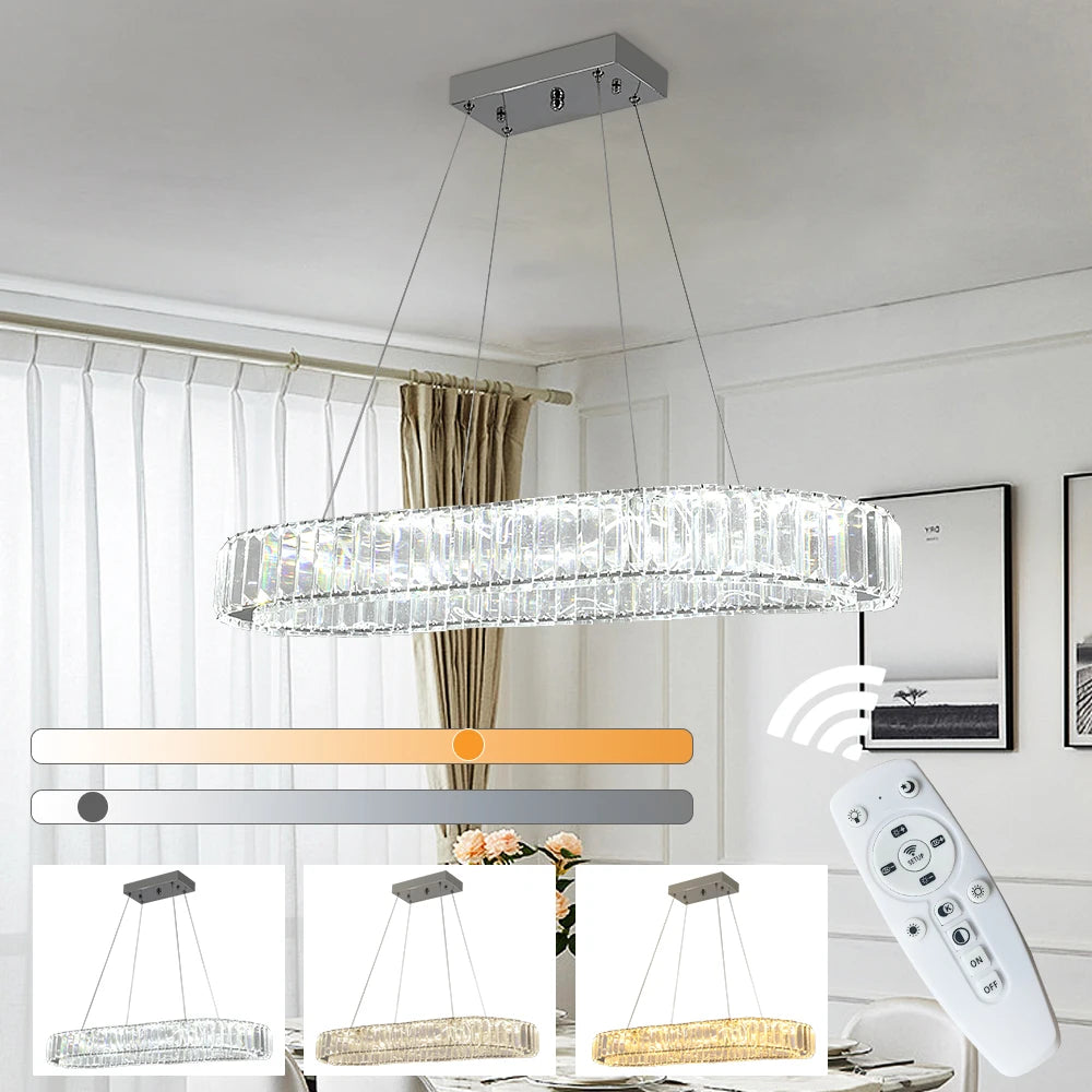 Luxury Nordic Crystal Oval LED Chandelier