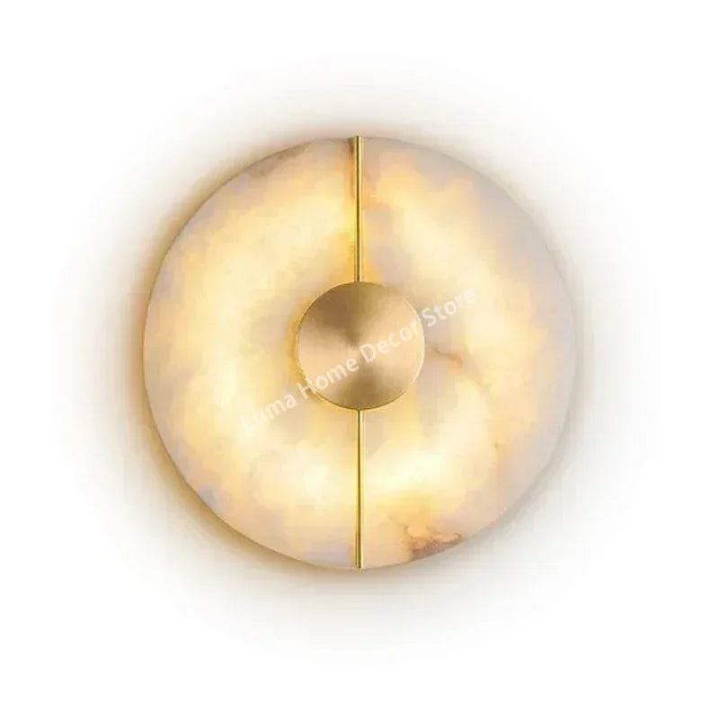 Alabaster Copper Wall Lamp Light