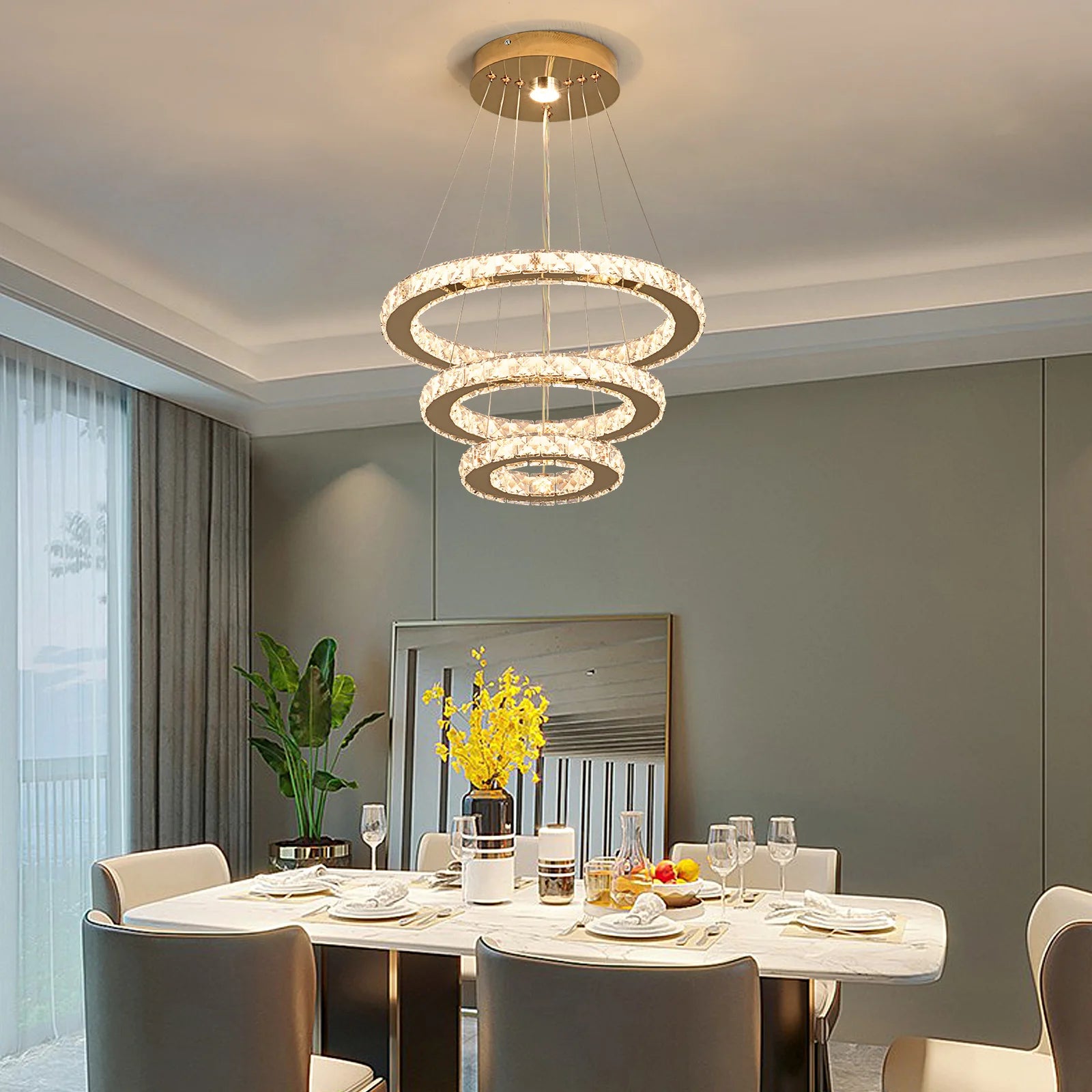 Modern Crystal LED Dining Chandelier