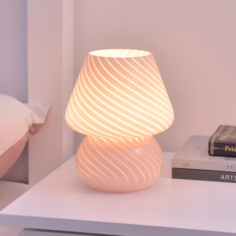 Mushroom Glass Bedroom Desk Lamp