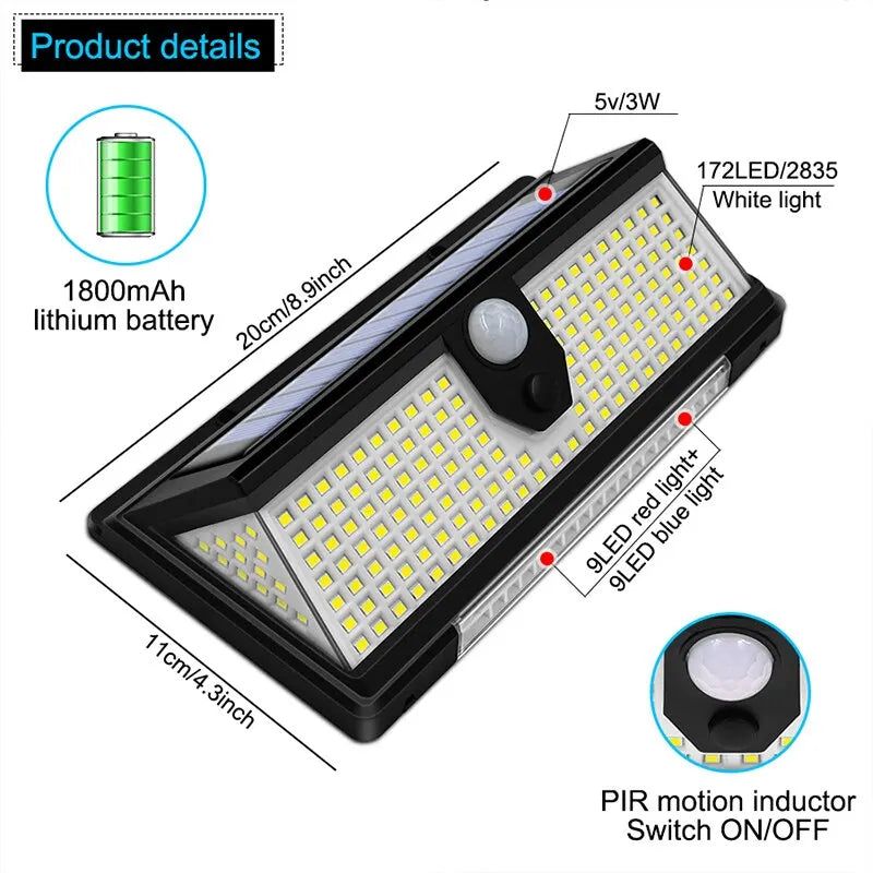 190LED Solar Motion Wall Light