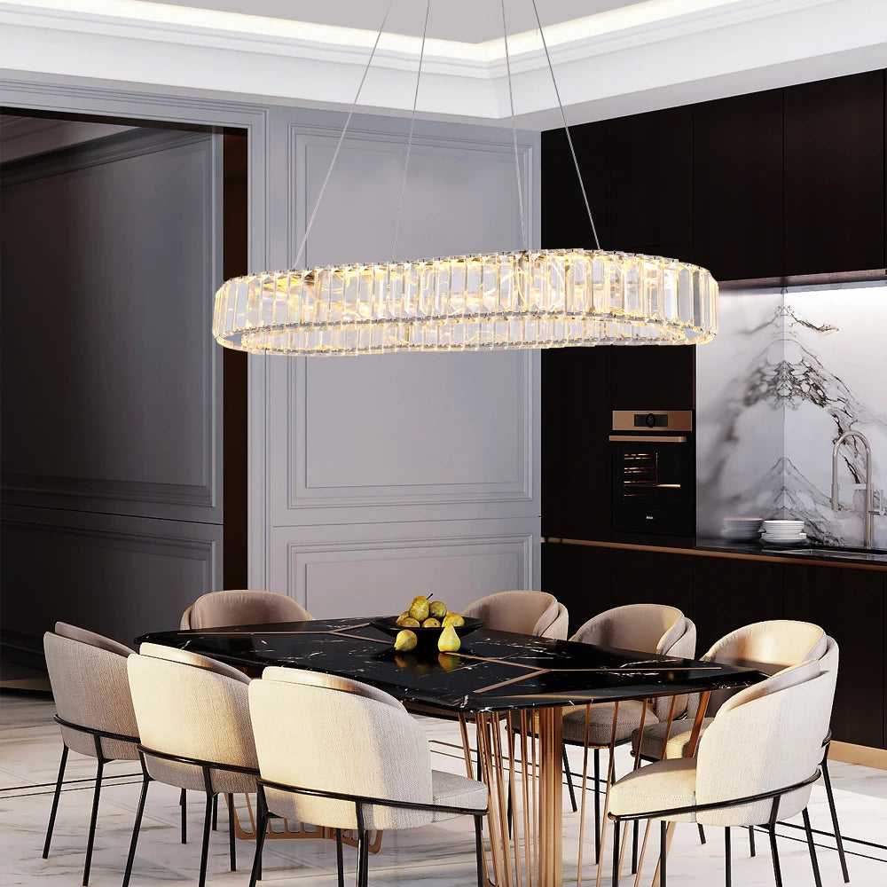 Luxury Nordic Crystal Oval LED Chandelier