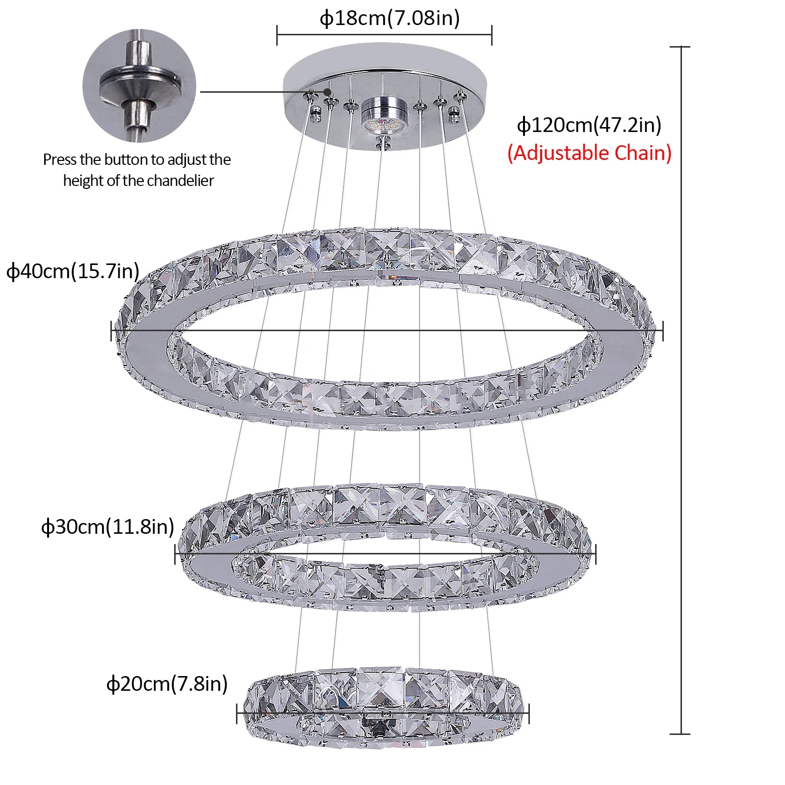 Modern Crystal LED Dining Chandelier