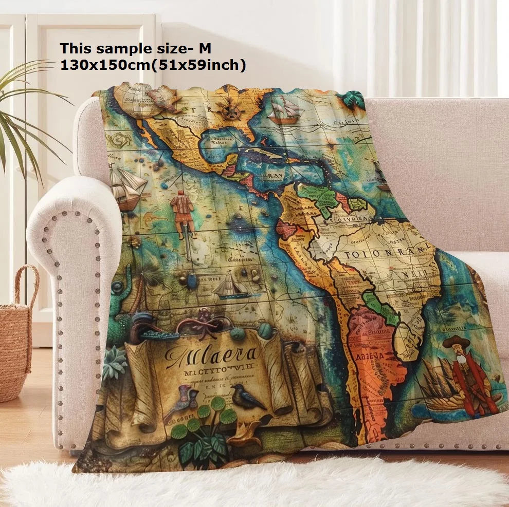 Marauders Map Vintage Flannel Blanket