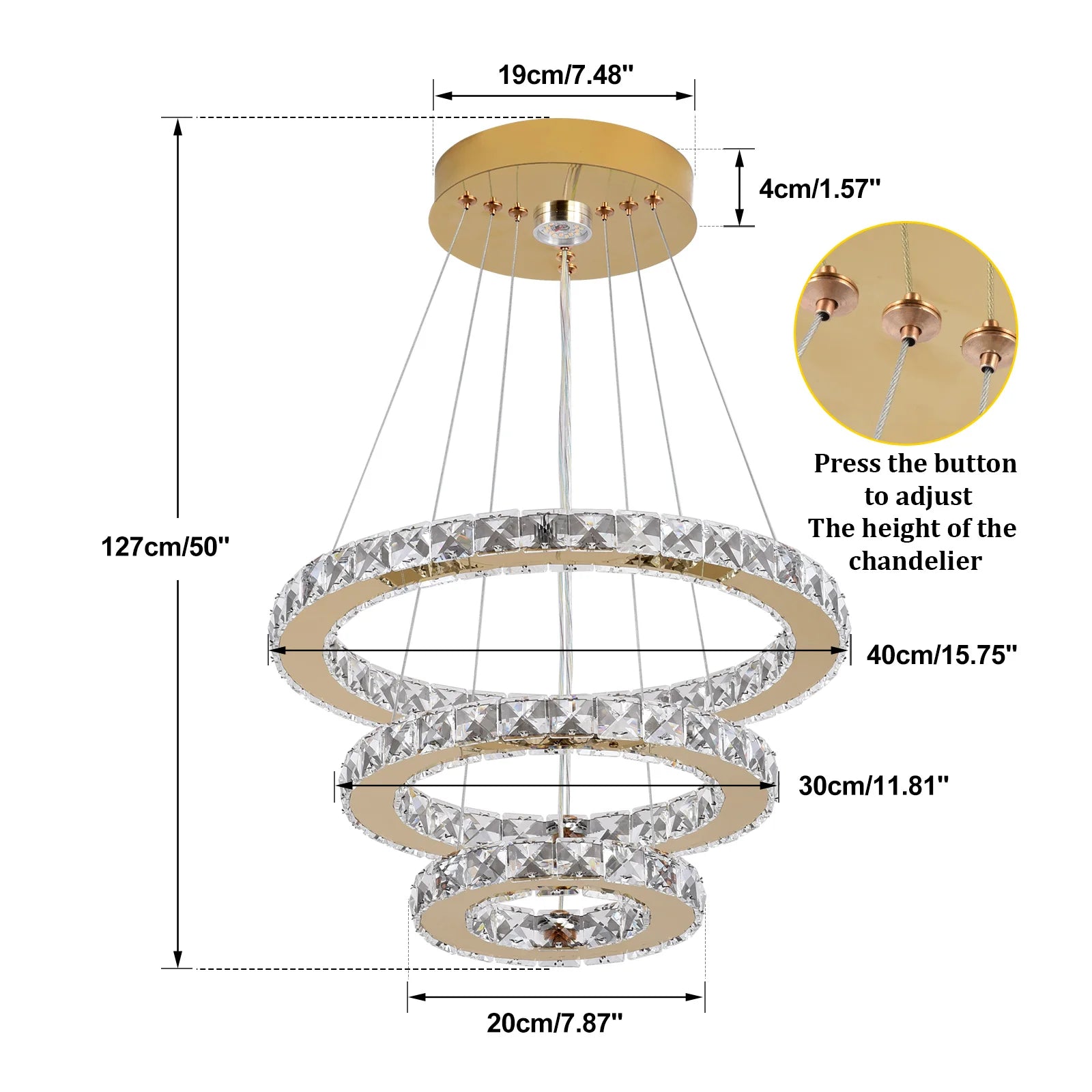 Modern Crystal LED Dining Chandelier