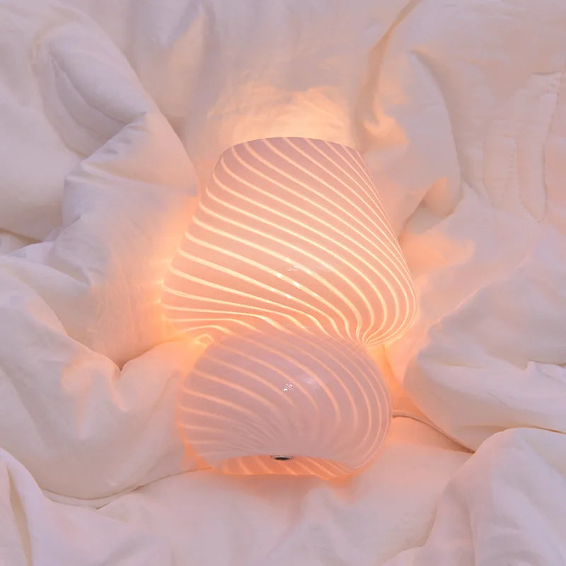 Mushroom Glass Bedroom Desk Lamp