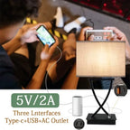 3-Way Touch USB Nightstand Table Lamp