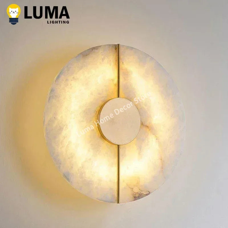 Alabaster Copper Wall Lamp Light