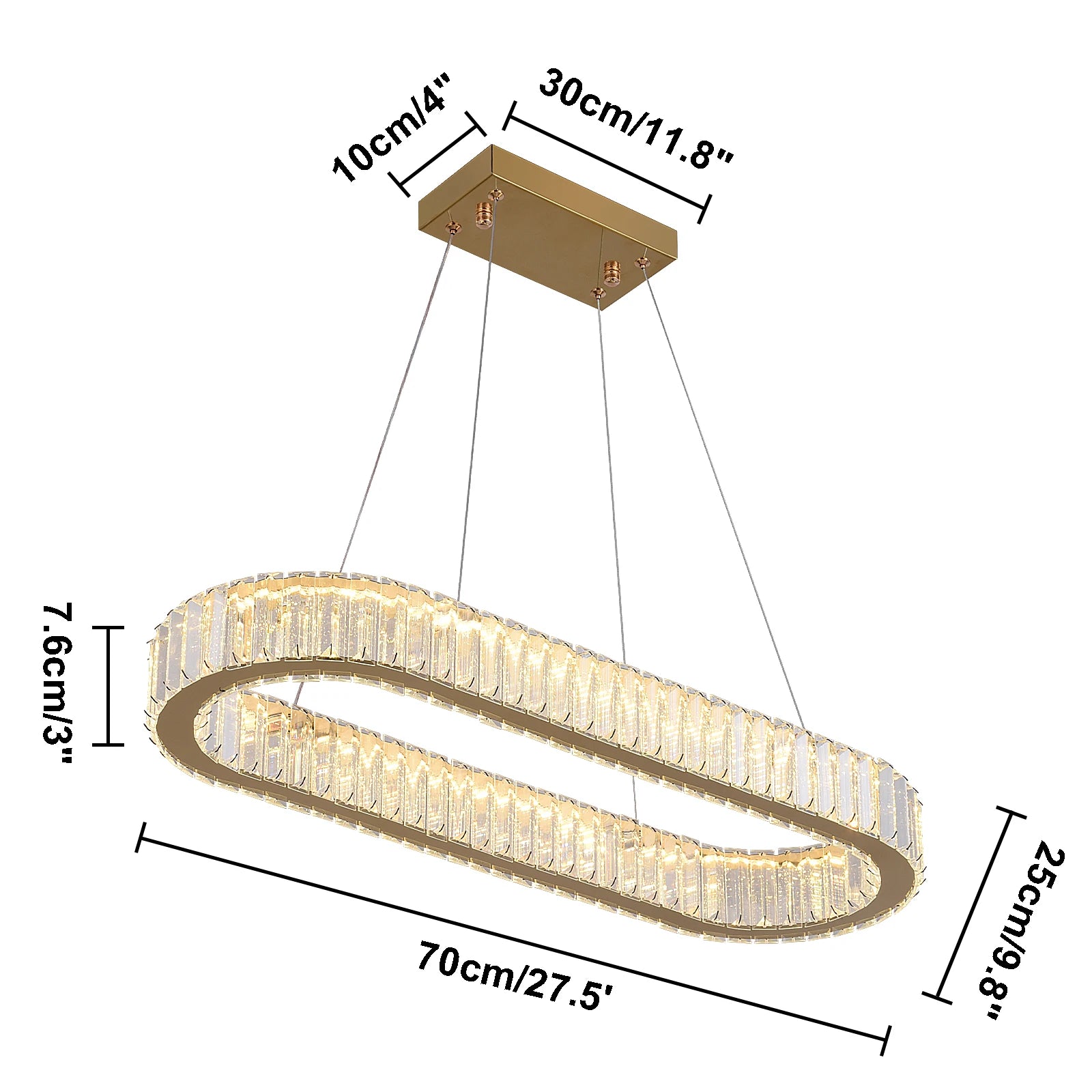 Luxury Nordic Crystal Oval LED Chandelier