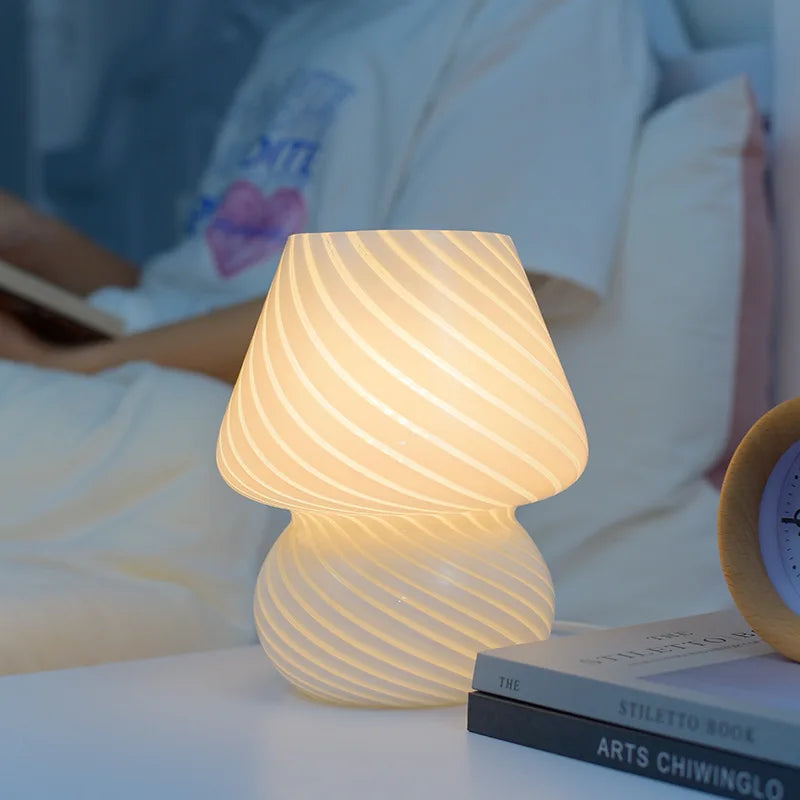 Mushroom Glass Bedroom Desk Lamp