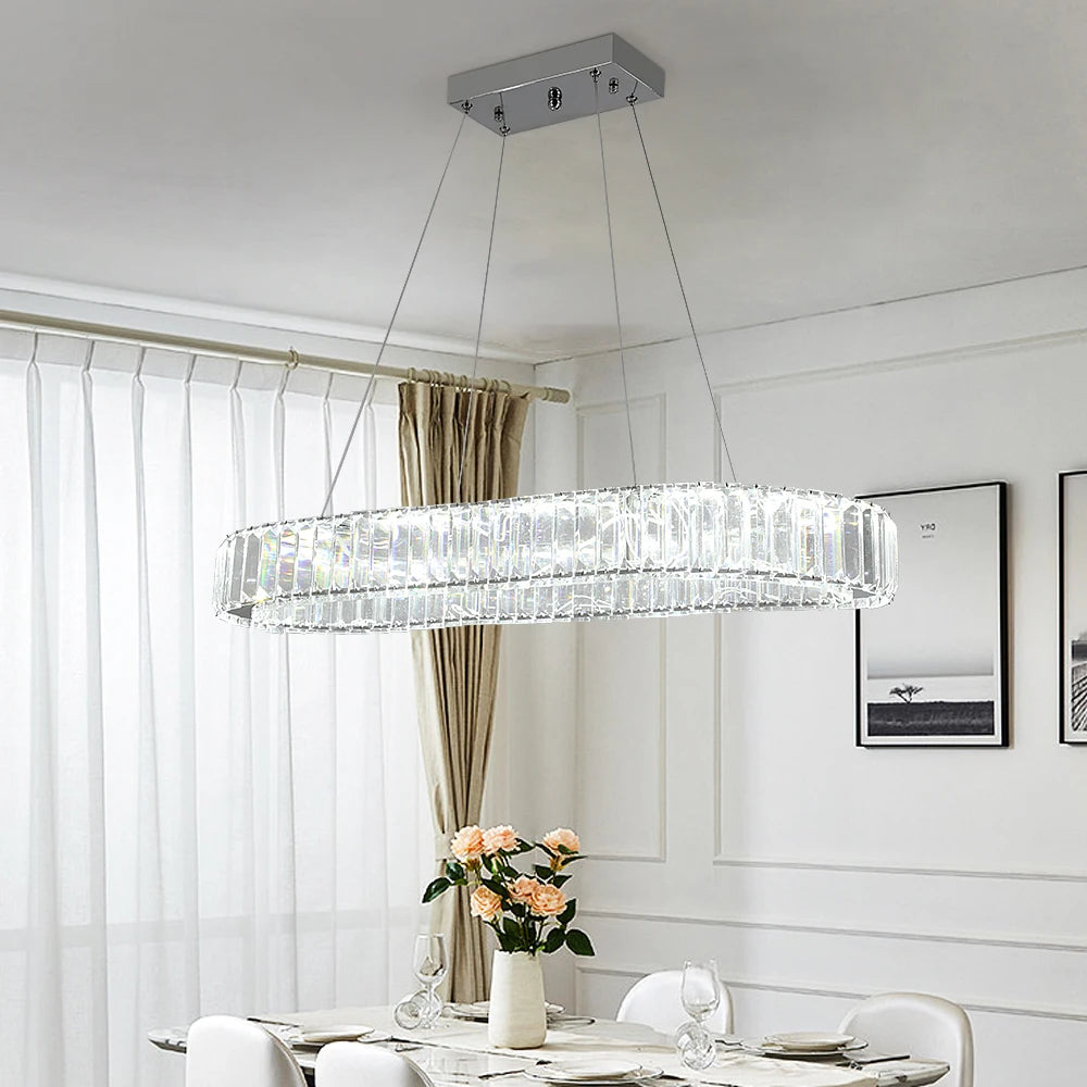 Luxury Nordic Crystal Oval LED Chandelier